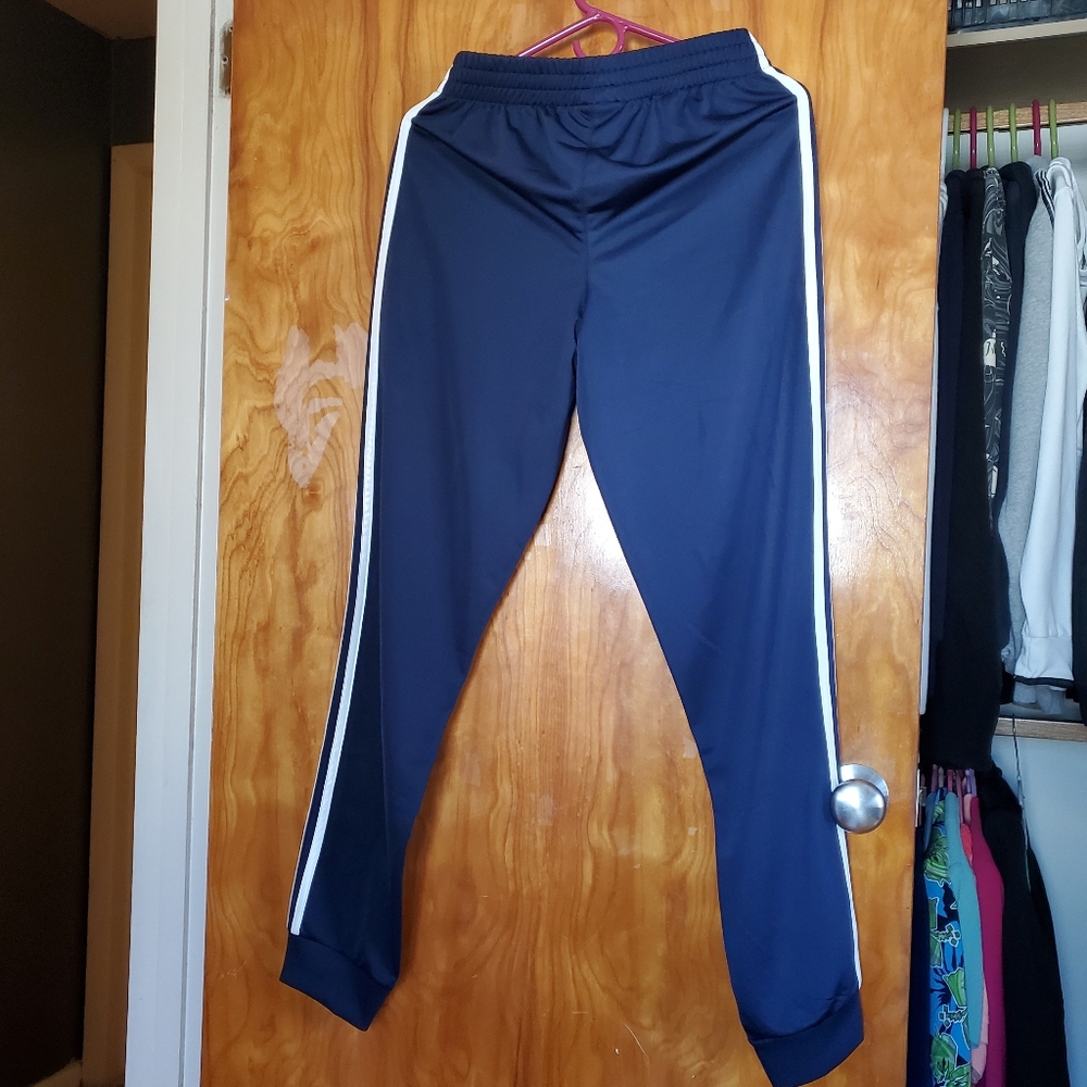 adidas Navy Track Pants Joggers Youth XL 18/20 Fits Women S M Excellent - Picture 7 of 10